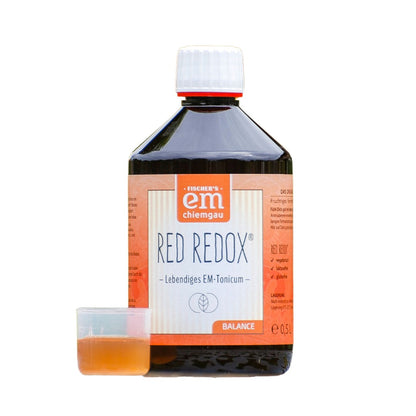 Red Redox 500ml Flasche ein Fermentgetraenk mit Aroniabeeren und Molke. Verwendung bei Magen-Darm Befindlichkeiten